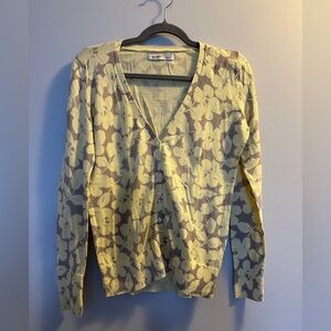 Old navy Floral Yellow and brown Sweater cardigan| size small